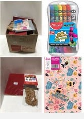 80X ASSORTED CRAFT ITEMS TO INCLUDE BARBIE WRAPPING PAPER 2 SHEET 2 TAGS BARBIE THEMED GIFTWRAP, MAPED M810520 - GOUACHE COLOURS COLOR'PEPS IN PLASTIC BOX, MULTIPLE COLOURS, 12 X 12 ML.