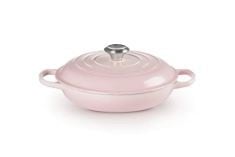 LE CREUSET SIGNATURE ENAMELLED CAST IRON SHALLOW CASSEROLE DISH WITH LID, 26 CM, 2 LITRES, SHELL PINK, 21180267774430.