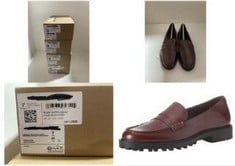 4 X WOMEN'S CONSTRUCTED LOAFERS, BLACK OXBLOOD, 7 UK.