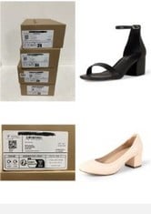 X4 ASSORTED FOOTWEAR TO INCLUDE WOMEN'S BALLET PUMP, PALE BEIGE, 7 UK, WOMEN'S TWO STRAP HEELED SANDAL, BLACK FAUX LEATHER, 7 UK WIDE.