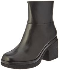 4 X ESSENTIALS WOMEN'S PLATFORM ANKLE BOOTS, BLACK, 8 UK.