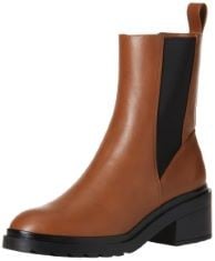 X4 ASSORTED PAIRS OF SHOES TO INCLUDE ESSENTIALS WOMEN'S CHUNKY SOLE CHELSEA BOOTS, CHESTNUT BROWN FAUX LEATHER, 7 UK, ESSENTIALS WOMEN'S CROPPED BIKER BOOT, BLACK, 7.5 UK, ESSENTIALS WOMEN'S RUBBERI