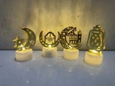 RAMADAN DECORATION LED CANDLE LIGHTS 4PCS.