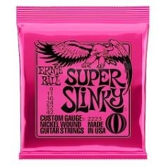 BOX OF MIXED GUITAR STRINGS TO INCLUDE ERNIE BALL SUPER SLINKY NICKEL WOUND ELECTRIC GUITAR STRINGS - 9-42 GAUGE, D'ADDARIO GUITAR STRINGS - CLASSIC NYLON GUITAR STRINGS - EJ27N 3/4 SIZE CLASSICAL GU