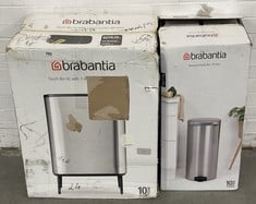 BRABANTIA BO TOUCH BIN HI 60 LITRE IN FRESH WHITE TO INCLUDE BRABANTIA NEWLCON 30 LITRE PEDAL BIN