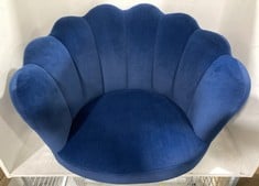 COMPACT SCALLOP ARMCHAIR IN BLUE - RRP £99