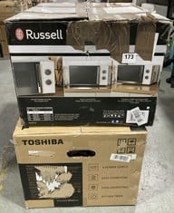 RUSSELL HOBBS HONEYCOMB COMPACT WHITE MANUAL MICROWAVE MODEL NO- RHMM715 AND TOSHIBA MICROWAVE OVEN MODEL NO- .MW2-AM20PF(BK)