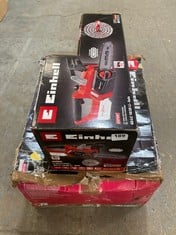 EINHELL EXPERT CORDLESS CHAINSAW GE-LC 18/25 LI-SOLO AND EINHELL CLASSIC ELECTRIC SCARIFIER - MODEL NO. GC-SA 1231/1