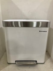 SONGMICS KITCHEN BIN 2 X 30L COMPARTMENTS - STAINLESS STEEL LTB202W01 - RRP £99