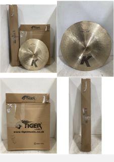 4 X ASSORTED MUSIC EQUIPMENT TO INCLUDE TIGER MUSIC LOW LEVEL FLOOR MICROPHONE/BASS DRUM STAND