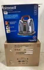 BISSELL SPOT CLEAN PORTABLE CARPET CLEANER AND RUSSELL HOBBS COMPACT CYLINDER VACUUM