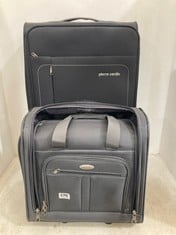 OLYMPIA LANSING UNDER THE SEAT CARRY ON AND PIERRE CARDIN MEDIUM SIZED SUITCASE