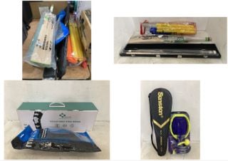 7 X ASSORTED SPORTS EQUIPMENT TO INCLUDE MITRE SHIN GUARDS