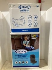 GRACO JUNIOR MAXI I-SIZE R129 HIGHBACK BOOSTER CAR SEAT TO INCLUDE GRACO EVERSURE LITE I-SIZE BACKLESS BOOSTER CAR SEAT