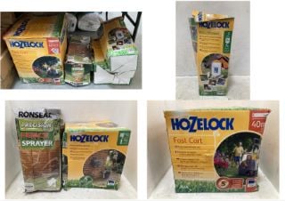 4 X GARDEN ITEMS TO INCLUDE HOZELOCK FAST CART EASY REWIND HOSE CART