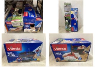 4 X CLEANING ITEMS TO INCLUDE VILEDA 1-2-SPRAY MAX MOP KIT