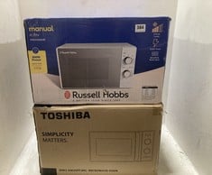 RUSSELL HOBBS MANUAL 20L MICROWAVE AND TOSHIBA MICROWAVE OVEN - MODEL NO MW2-AM20PF(BK)