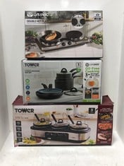 3 X ASSORTED KITCHEN APPLIANCES TO INCLUDE TOWER THREE 1.5L POT SLOW COOKER