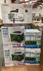 2 X INTERPET AQUA CUBE LED 28L AND 2 X MARINA 360 AQUARIUM KIT