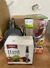 9 X ASSORTED KITCHEN ITEMS TO INCLUDE YASHE HAND BLENDER SET