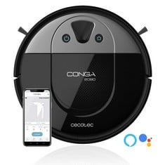 CECOTEC ROBOT HOOVER AND FLOOR CLEANER CONGA 2090 VISION. 4 IN 1 WITH CAMERA, INTERACTIVE MOBILE APP, VIRTUAL ASSISTANT ALEXA AND GOOGLE HOME, ROOM MANAGEMENT, RRP: 159.00€.