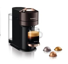 DE'LONGHI NESPRESSO VERTUO NEXT ENV120.BW, COFFEE AND ESPRESSO MACHINE WITH WIFI AND BLUETOOTH, AUTOMATIC CAPSULE COFFEE MACHINE, ONE-TOUCH BREWING, 12 CAPSULE PACK, BROWN. RRP: 109.00€.