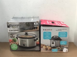 DAEWOO 6.5L STAINLESS STEEL SLOW COOKER TO INCLUDE INSTANT POT MULTI-USE PRESSURE COOKER: LOCATION - H8