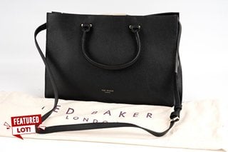 TED BAKER BAR DETAIL MEDIUM TOTE BAG IN BLACK - RRP £199: LOCATION - FRONT BOOTH