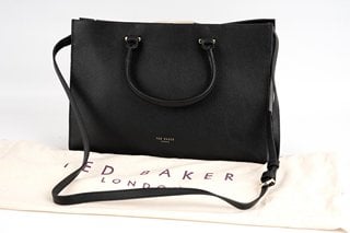 TED BAKER BAR DETAIL MEDIUM TOTE BAG IN BLACK - RRP £199: LOCATION - FRONT BOOTH