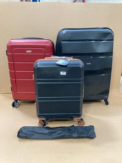 3 X TRAVEL SUITCASES TO INCLUDE SHOWKOO 24 INCH SUITCASE IN RED: LOCATION - H13