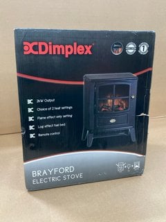 DIMPLEX BRAYFORD ELECTRIC STOVE TO INCLUDE LARGE SOFT GREY BEAN BAG: LOCATION - H13