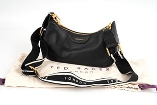 TED BAKER WEBBING LEATHER CROSSBODY BAG IN BLACK - RRP £119: LOCATION - FRONT BOOTH