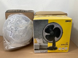 QTY OF HOUSEHOLD ITEMS TO INCLUDE ZANUSSI 12" DESK FAN IN BLACK: LOCATION - I13