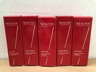 5 X NEAUVIA BEAUTY ITEMS TO INCLUDE NEAUVIA C-SHOT REVITALISING SERUM: LOCATION - I4