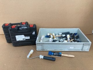 QTY OF HARDWARE ITEMS TO INCLUDE HARRIS TRADE PAINT BRUSHES: LOCATION - I1