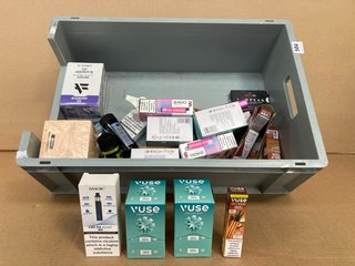 QTY OF ASSORTED VAPES TO INCLUDE BOX OF LOST MARY 600 PUFF DISPOSABLE VAPES IN PINK GRAPEFRUIT (PLEASE NOTE: 18+YEARS ONLY. ID MAY BE REQUIRED): LOCATION - E0