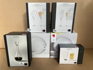 6 X JOHN LEWIS & PARTNERS DINING ITEMS TO INCLUDE SET OF 2 CHAMPAGNE FLUTES: LOCATION - J3