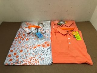 4 X PUMA SHIRTS TO INCLUDE 2 X PUMA MATTR BAY POLO IN WHITE GLOW RICKI ORANGE UK SIZE XL: LOCATION - J6