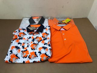 5 X PUMA SHIRTS TO INCLUDE PUMA PIQUE BORREGO POLO IN WHITE GLOW RICKI ORANGE UK SIZE XL: LOCATION - J7