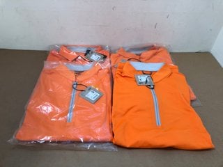 4 X PUMA LIGHTWEIGHT 1/4 ZIP RICKI ORANGE IN UK SIZE M: LOCATION - J7