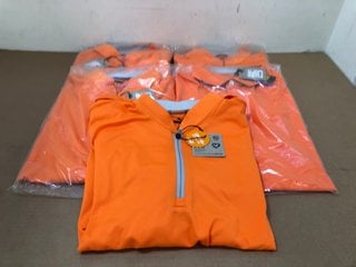 5 X PUMA LIGHTWEIGHT 1/4 ZIP RICKI ORANGE IN UK SIZE M: LOCATION - J7