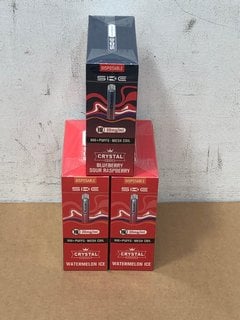 3 X BOXES OF 10 CRYSTAL ICE DISPOSABLE VAPES TO INCLUDE WATERMELON ICE AND BLUEBERRY SOUR RASPBERRY. (PLEASE NOTE: 18+YEARS ONLY. ID MAY BE REQUIRED): LOCATION - E0