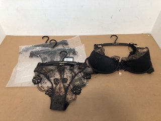 4 X HONEY BIRDETTE WOMENS LINGERIE IN VARIOUS SIZES TO INCLUDE CONTOUR 1/4 CUP BRA IN BLACK -SIZE UK 36F: LOCATION - J11