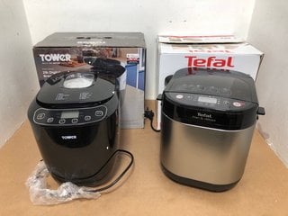 TOWER FAST BAKE 2LB DIGITAL BREAD MAKER IN BLACK TO ALSO INCLUDE TEFAL PAIN & DELICES BREAD MAKER IN STAINLESS STEEL/BLACK: LOCATION - J12