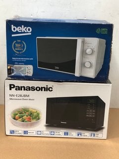 PANASONIC 800W 20L MICROWAVE OVEN IN BLACK MODEL: NN-E28JBM TO INCLUDE BEKO 20L 700W MICROWAVE IN BLACK MODEL: M0C20100 BFB: LOCATION - H1