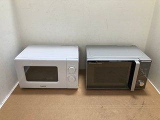 COMFEE CM-M202CC(WH) MICROWAVE OVEN IN WHITE TO ALSO INCLUDE RUSSELL HOBBS COMPACT DIGITAL MICROWAVE OVEN IN SILVER: LOCATION - J16