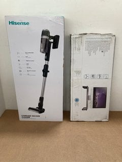 KENSINGTON EXTRA WIDE MONITOR STAND TO ALSO INCLUDE HISENSE CORDLESS VACUUM CLEANER - MODEL: HVC6264BKUK: LOCATION - J16