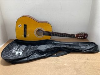 XF BY 3RD AVENUE 1/4 SIZE JUNIOR CLASSICAL ACOUSTIC GUITAR FOR BEGINNERS IN TAN WITH CASE: LOCATION - J17