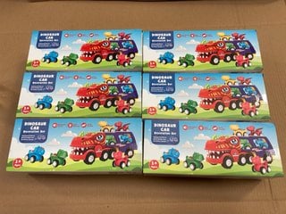 6 X CHILDRENS DINOSAUR CAR DECORATION SET: LOCATION - E1