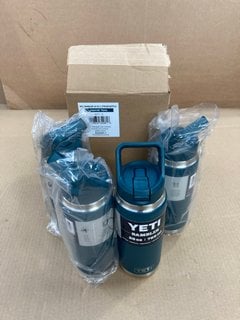 4 X YETI RAMBLER 26 0Z BOTTLES WITH STRAWS IN AGAVE TEAL - COMBINED RRP £160: LOCATION - E3